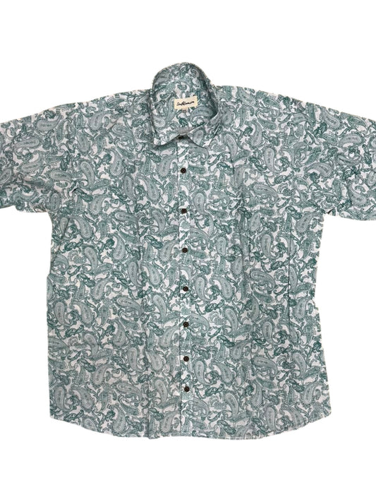 Southloom Jaipur Pure Cotton Block Printed Shirt for Men in Full Sleeve (3XL)
