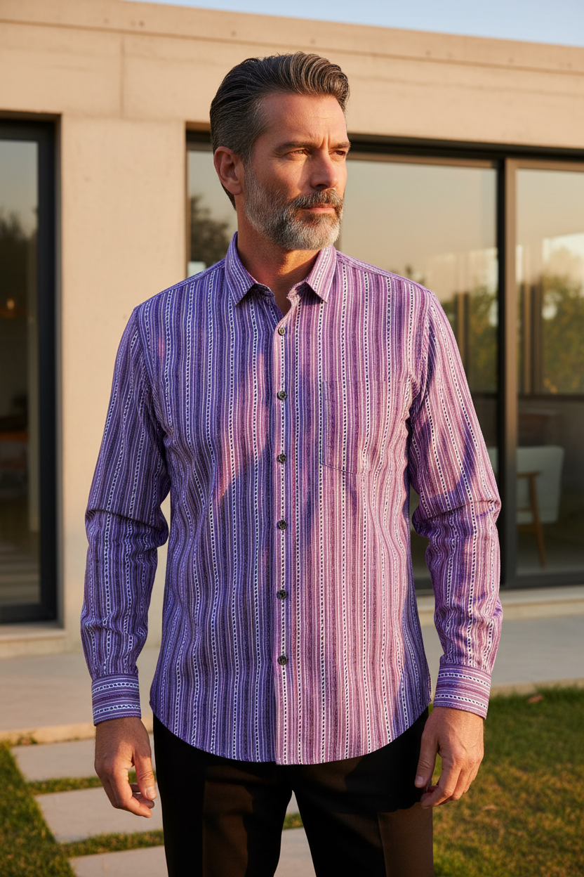 Southloom Jaipur Pure Cotton Block Printed Shirt for Men in Full Sleeve (2XL)