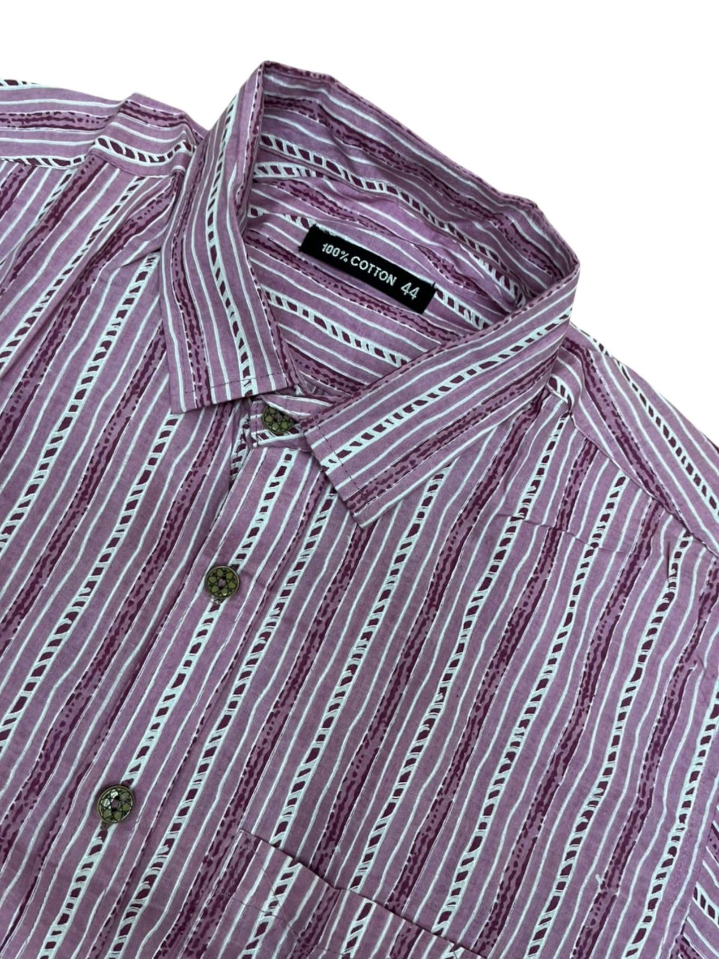 Southloom Jaipur Pure Cotton Block Printed Shirt for Men in Full Sleeve (2XL)