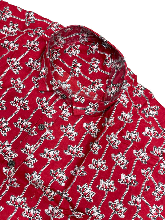 Southloom Jaipur Pure Cotton Block Printed Shirt for Men in Full Sleeve