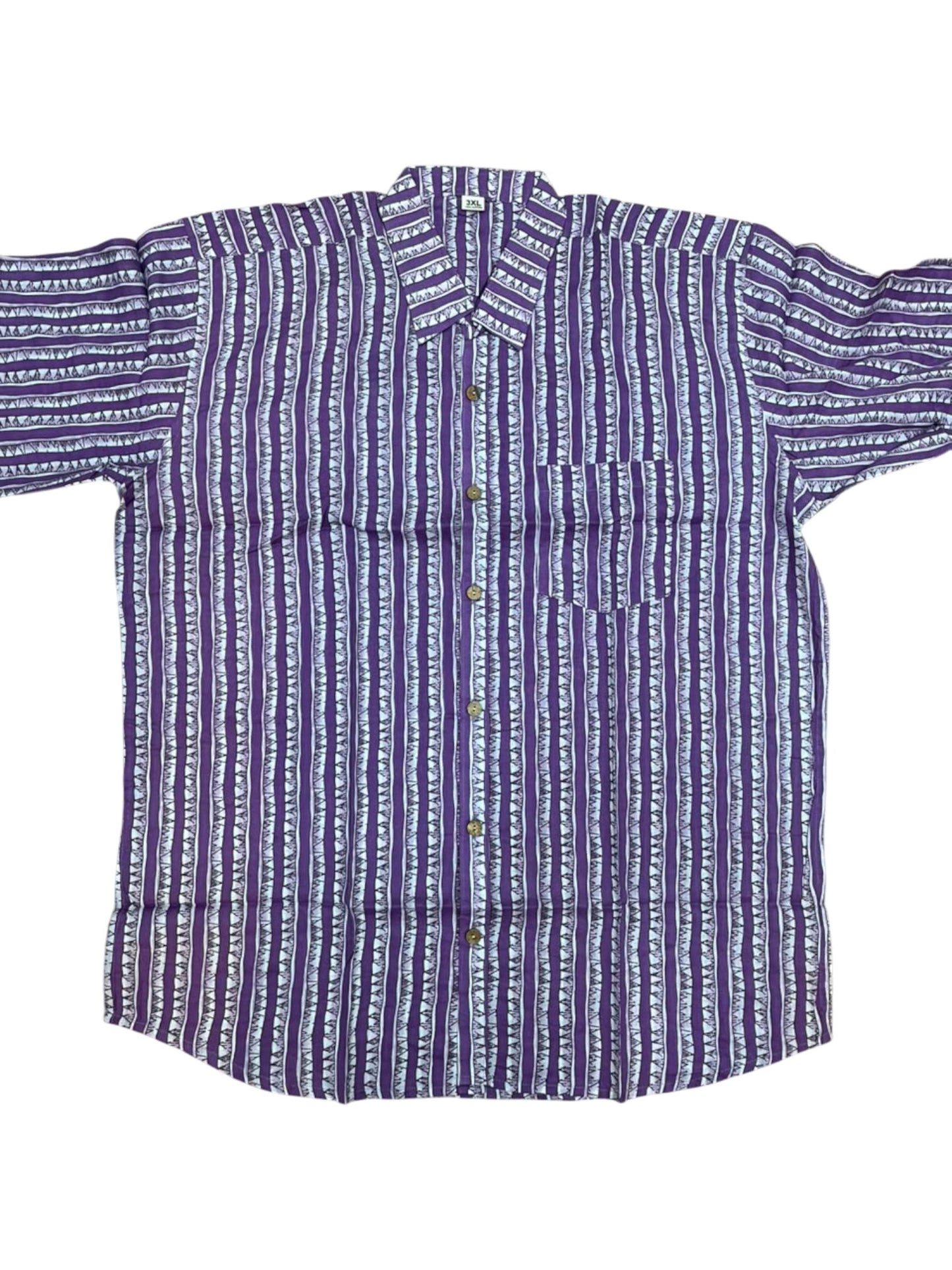 Southloom Jaipur Pure Cotton Block Printed Shirt for Men in Full Sleeve (3XL)