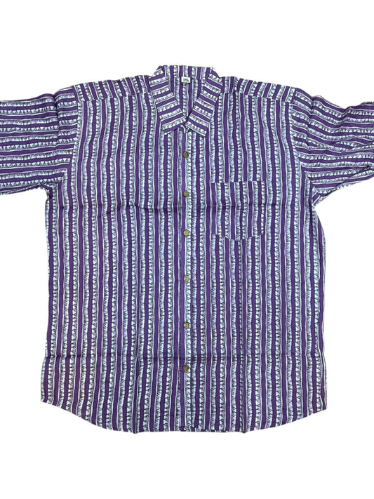 Southloom Jaipur Pure Cotton Block Printed Shirt for Men in Full Sleeve (3XL)