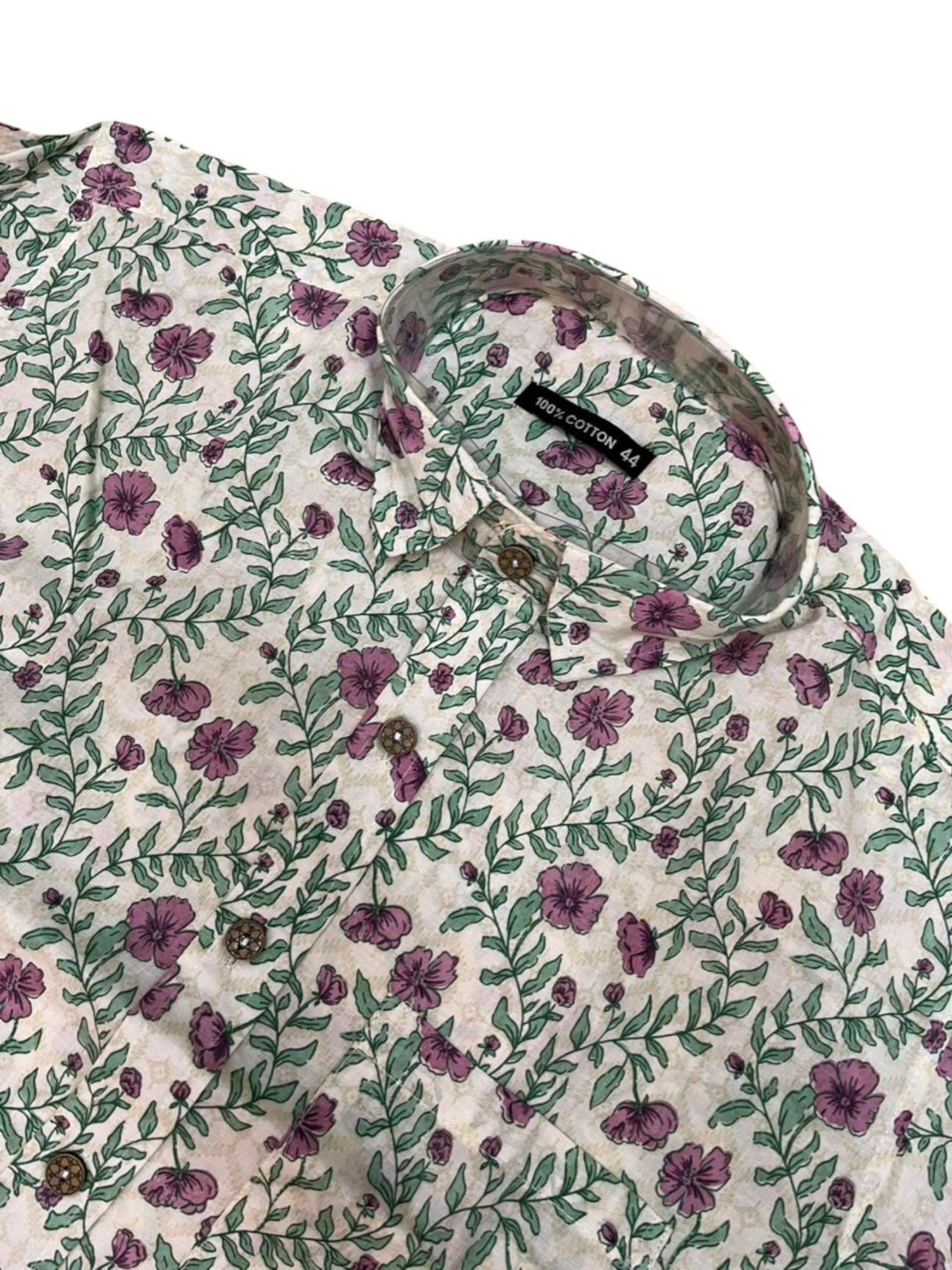 Southloom Jaipur Pure Cotton Block Printed Shirt for Men in Full Sleeve (2XL)