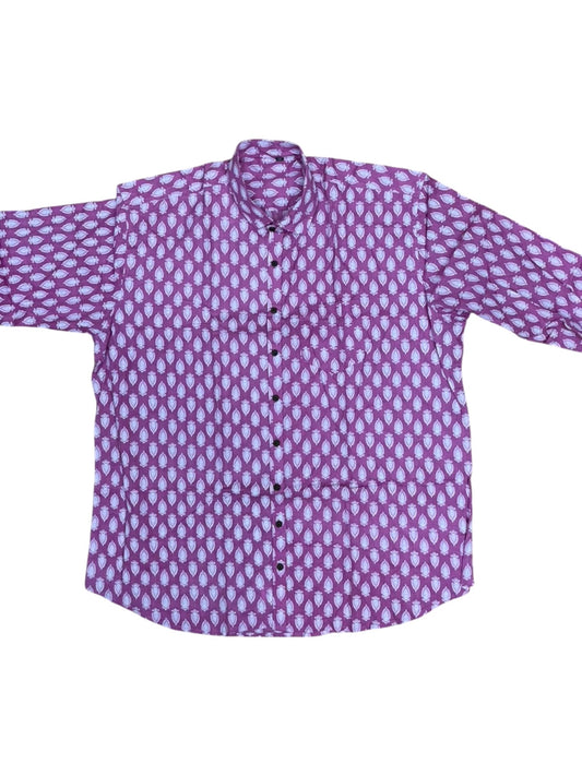 Southloom Jaipur Pure Cotton Block Printed Shirt for Men in Full Sleeve