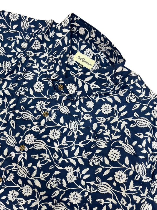 Southloom Jaipur Pure Cotton Block Printed Shirt for Men in Full Sleeve