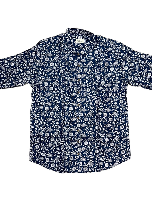 Southloom Jaipur Pure Cotton Block Printed Shirt for Men in Full Sleeve