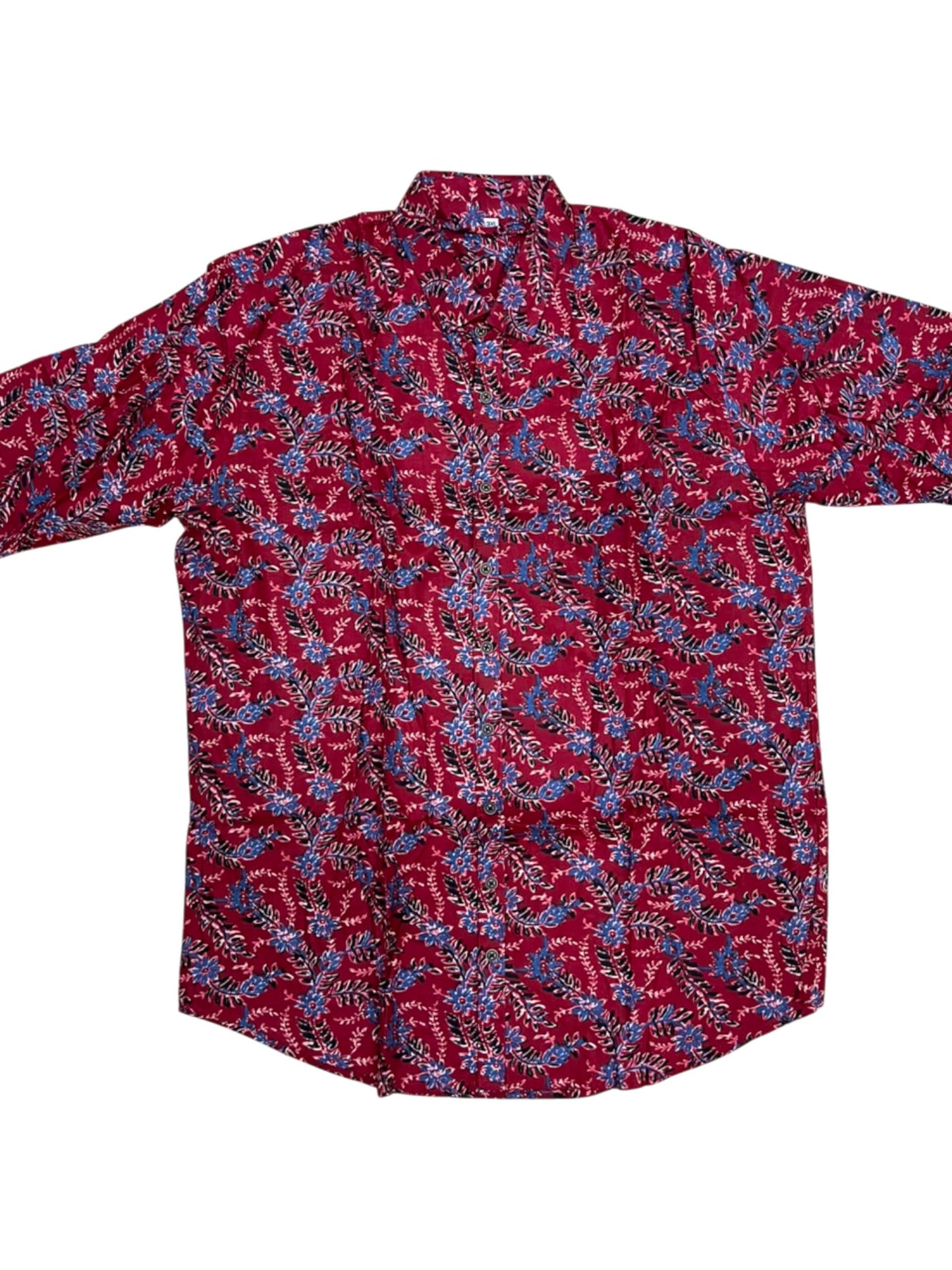 Southloom Jaipur Pure Cotton Block Printed Shirt for Men in Full Sleeve (3XL)