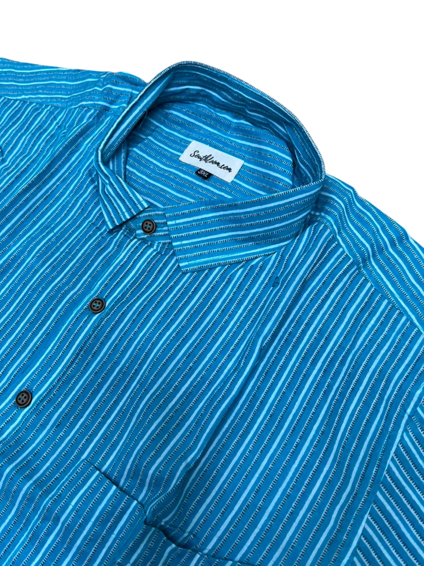 Southloom Jaipur Pure Cotton Block Printed Shirt for Men in Full Sleeve (3XL)