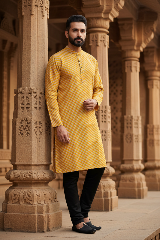Southloom Pure Cotton Jaipur Printed Long Kurta for Men