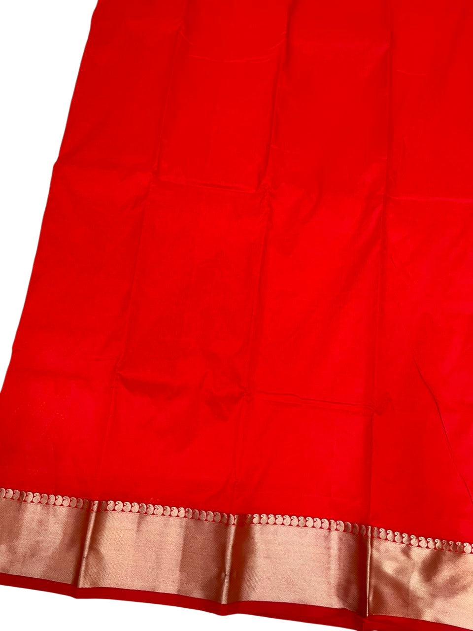 Southloom Silk Saree with Plain Body And Paisley Border in Orange SL552