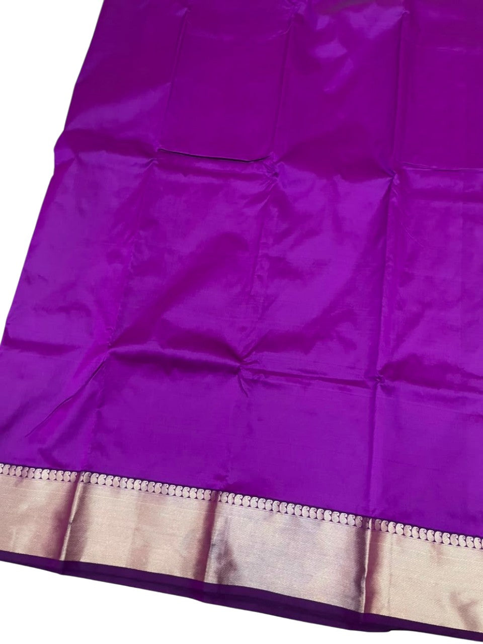 Southloom Silk Saree with Plain Body And Paisley Border in Purple SL552