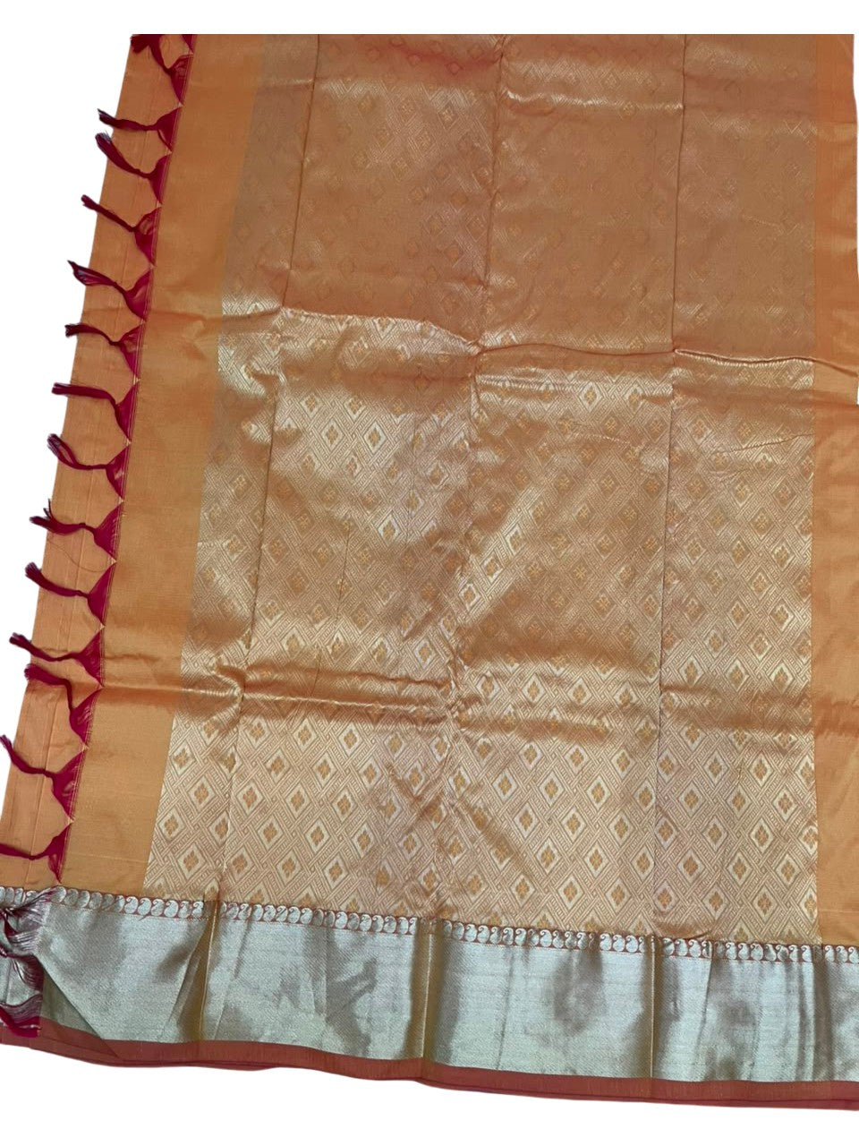 Southloom Silk Saree with Plain Body And Paisley Border in Yellow SL552