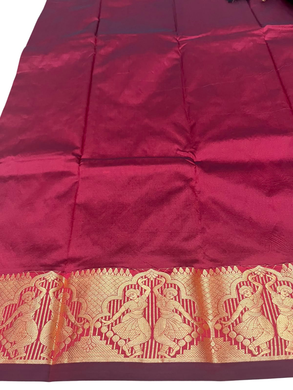 Southloom Silk Saree with Golden Zari Work On Body And Border In Grey SL554