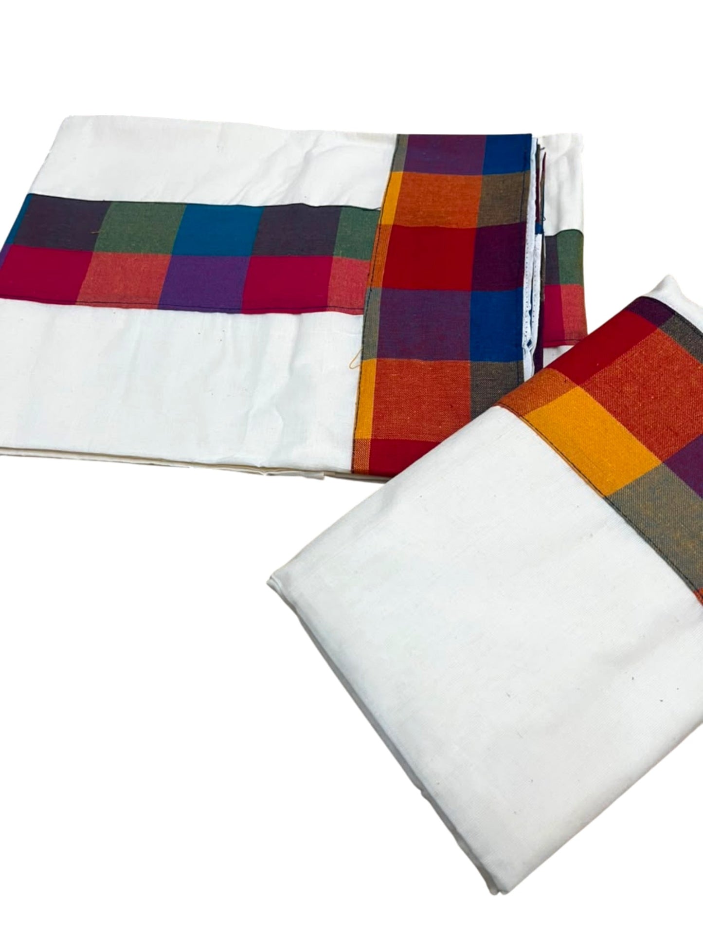 Southloom Kerala Pure Cotton Madras Check Design Single Set Mundu (Mundum Neriyathum) 2.80 Mtrs SL556