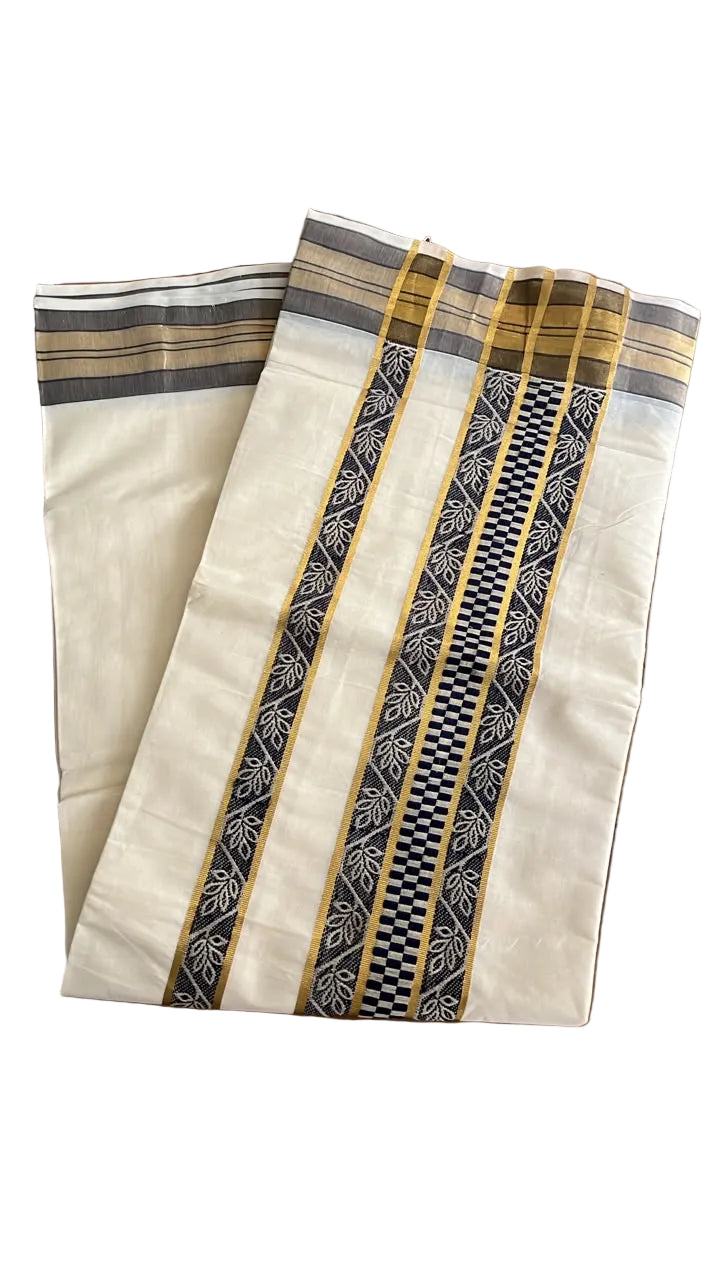 Southloom Kerala Cotton Saree With Rani Pink Borders SL560