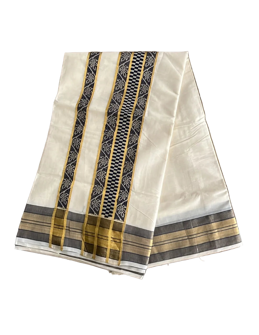 Southloom Kerala Cotton Saree With Rani Pink Borders SL560