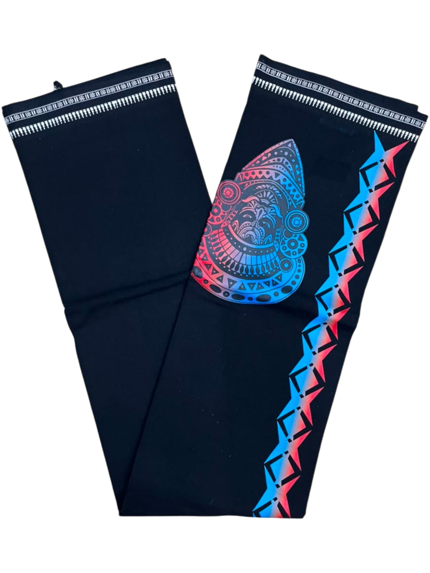 Southloom Black Neon Printed Single Mundu / Otta Mundu / Lungi (South Indian Kerala Dhoti)