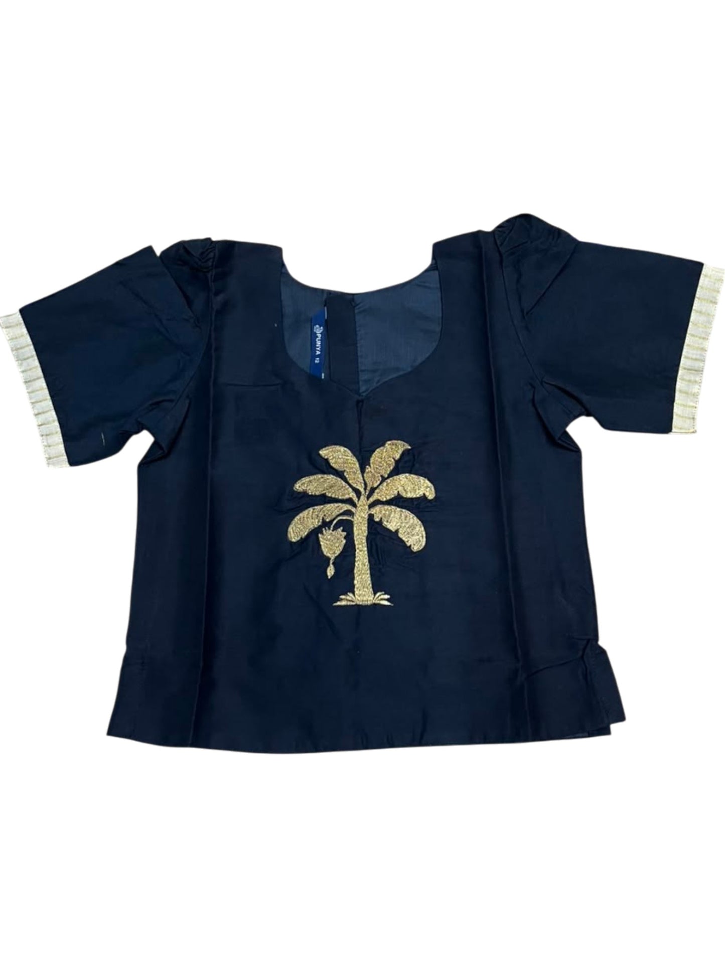 Southloom Kerala Tissue Kasavu Pavada Blouse with for Kids