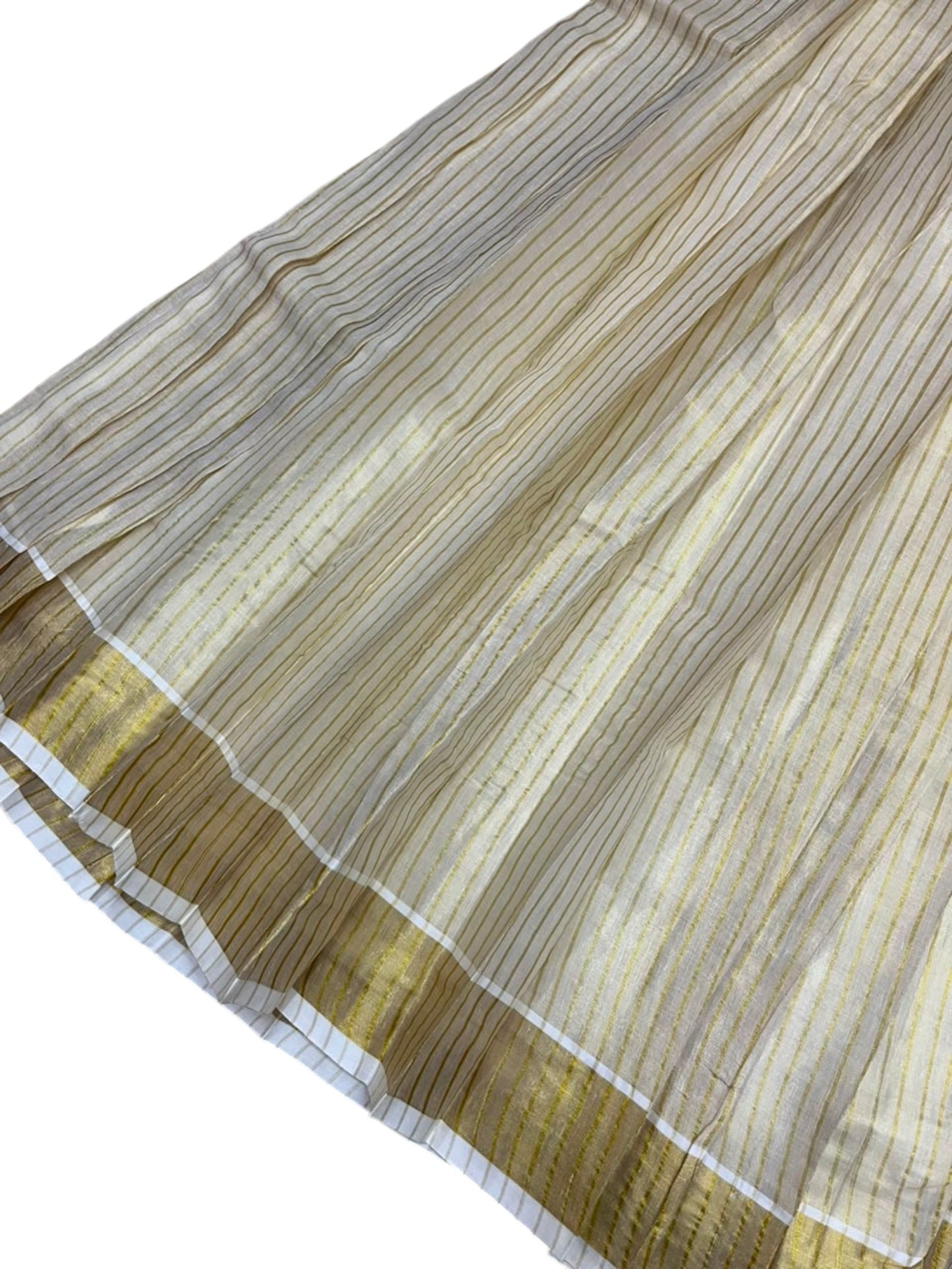Southloom Kerala Tissue Kasavu Pavada Blouse with for Kids