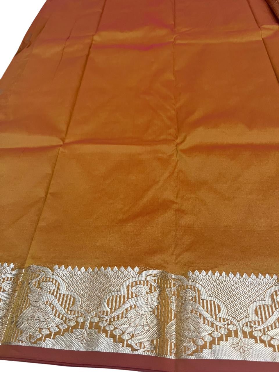 Southloom Silk Saree with Golden Zari Work On Body And Border In Mustrad Yellow SL554
