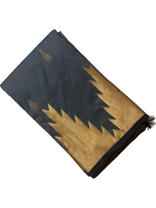 Southloom Silk Saree with Golden Temple Work On Body And Border In Grey SL559
