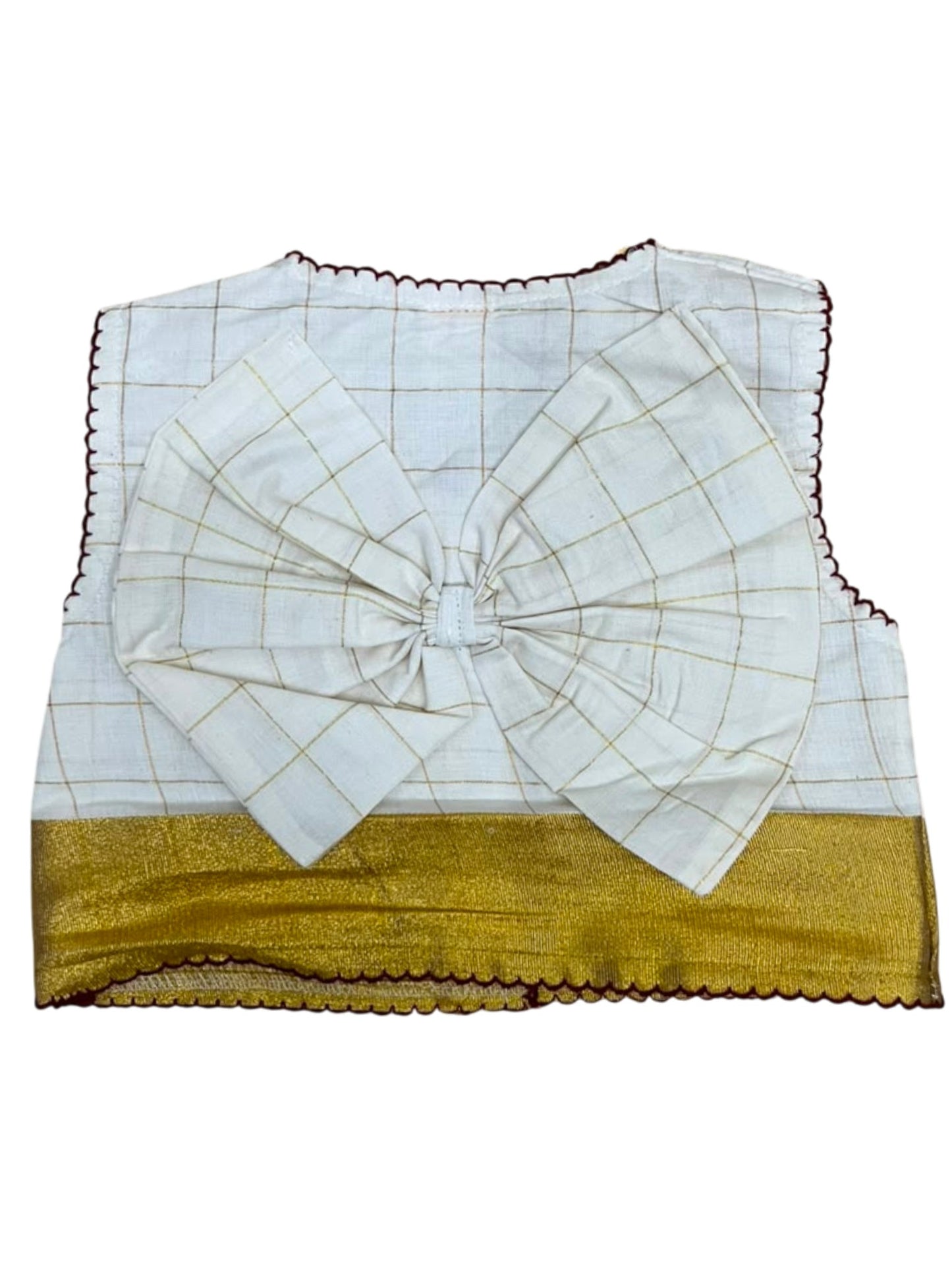 Southloom Cotton Check Design Kid's Pavada Blouse SL565