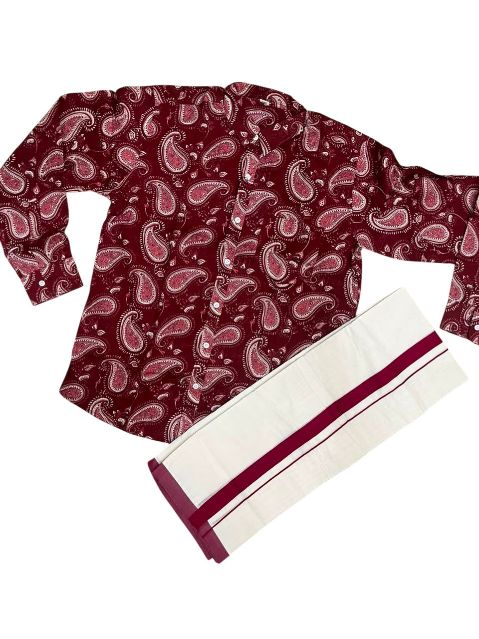 Southloom Cotton Jaipur Printed Men's Combo Full Sleeve (Shirt + Mundu) SLCOMBO SL564