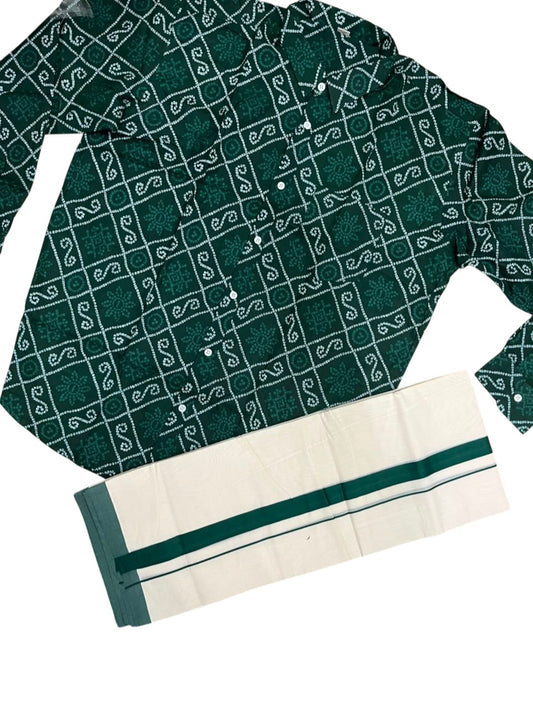 Southloom Cotton Jaipur Printed Men's Combo Full Sleeve (Shirt + Mundu) SLCOMBO SL564
