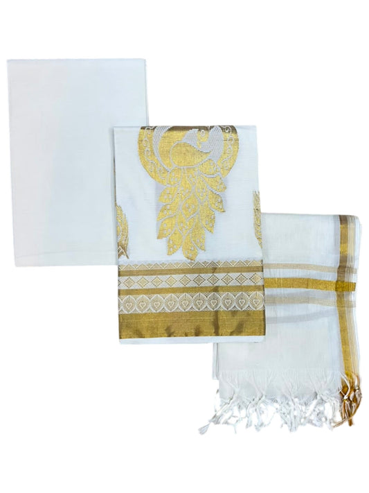 Southloom™ Cotton Churidar Salwar Suit UnStiched Material with Woven Work (include Lines Shawl / Dupatta) SL566