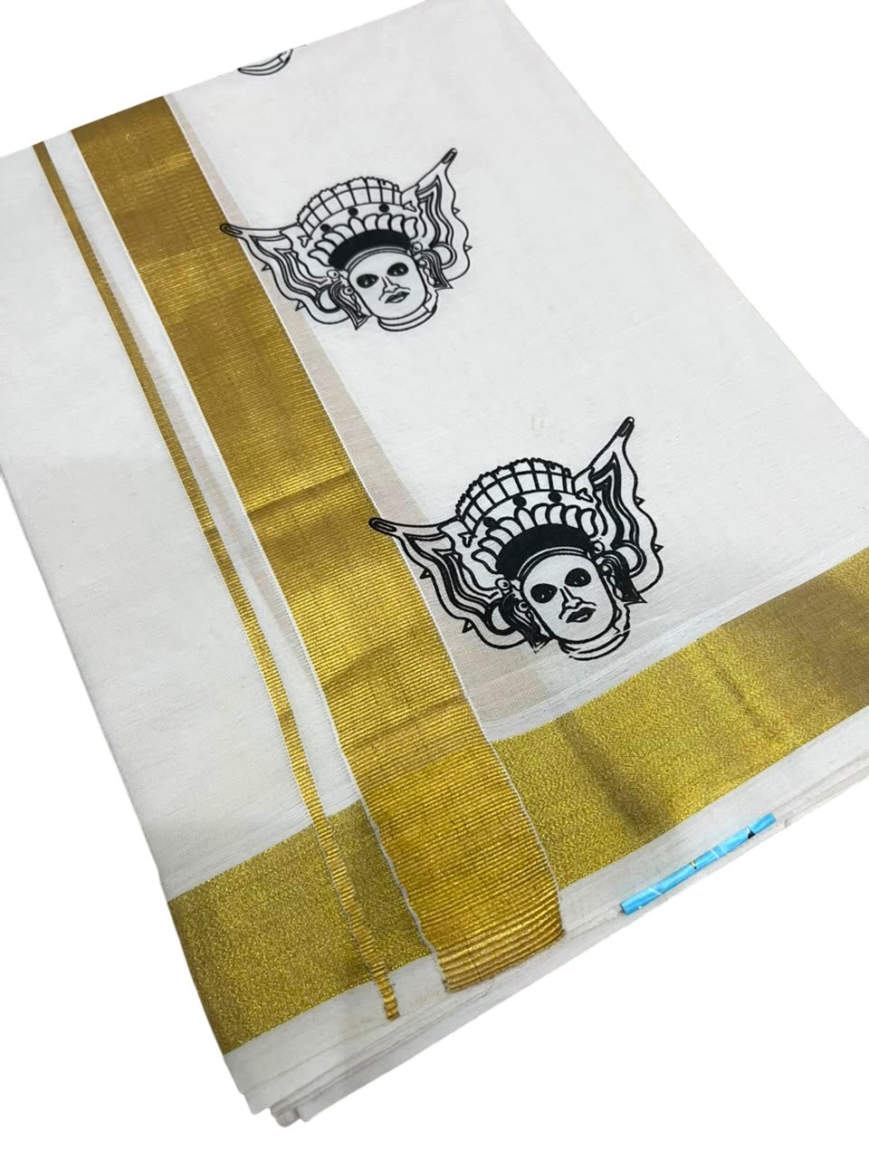 Southloom Kerala Cotton Theyyam Digital Printed Double Mundu (South Indian Kerala Dhoti) SL567