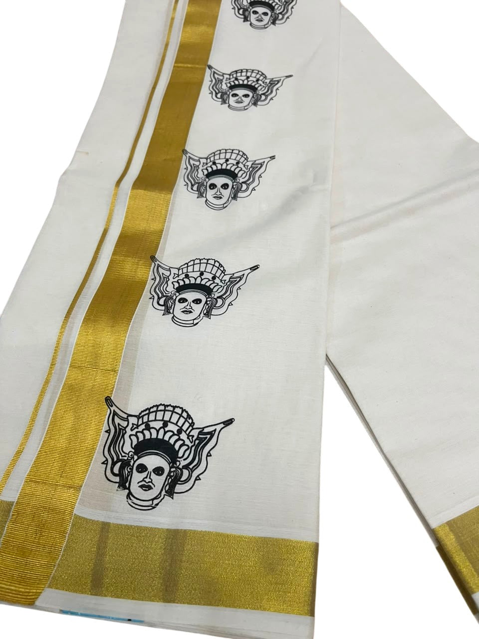 Southloom Kerala Cotton Theyyam Digital Printed Double Mundu (South Indian Kerala Dhoti) SL567
