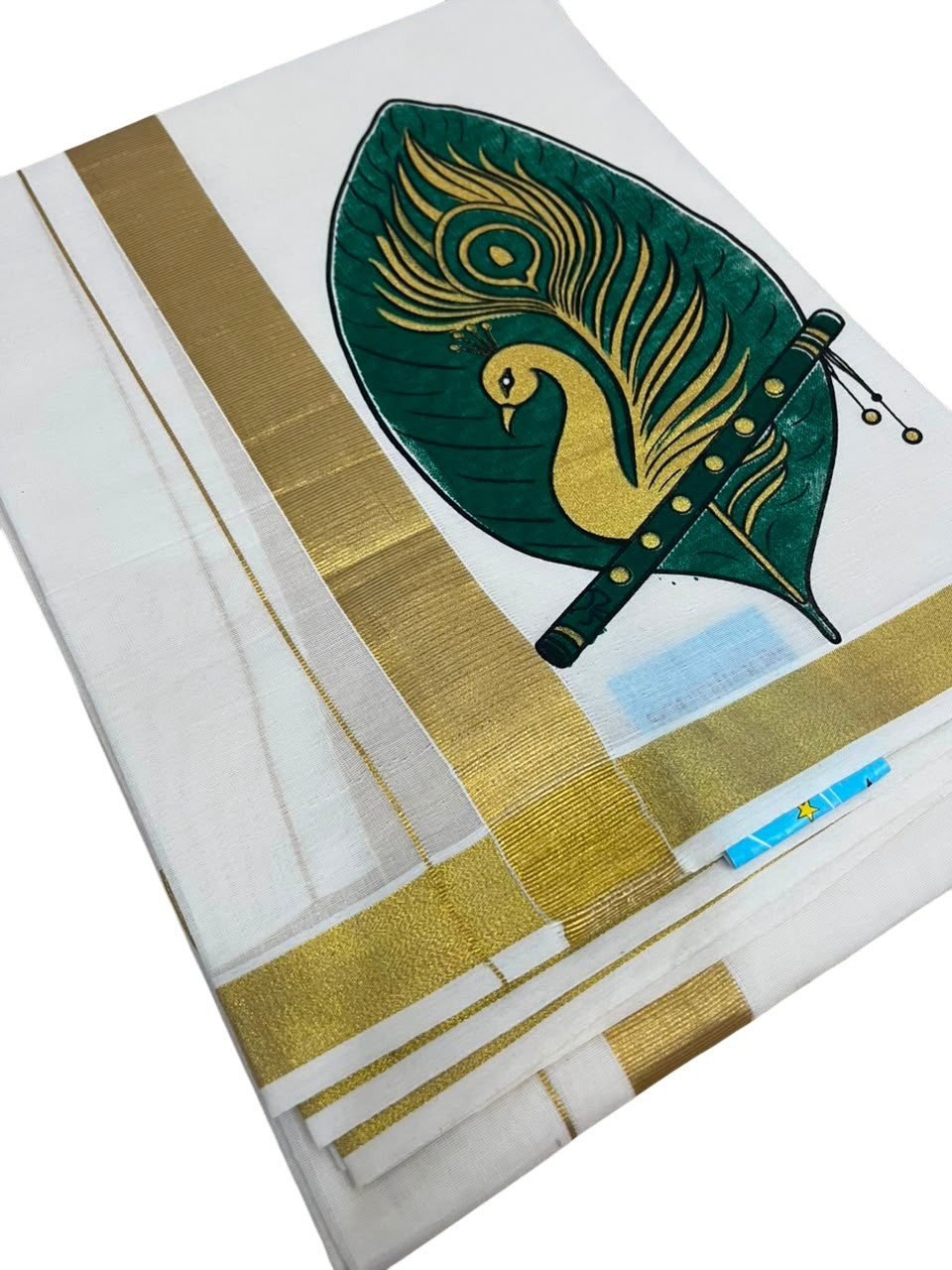 Southloom Kerala Cotton  Mural Digital Printed Double Mundu (South Indian Kerala Dhoti) SL567
