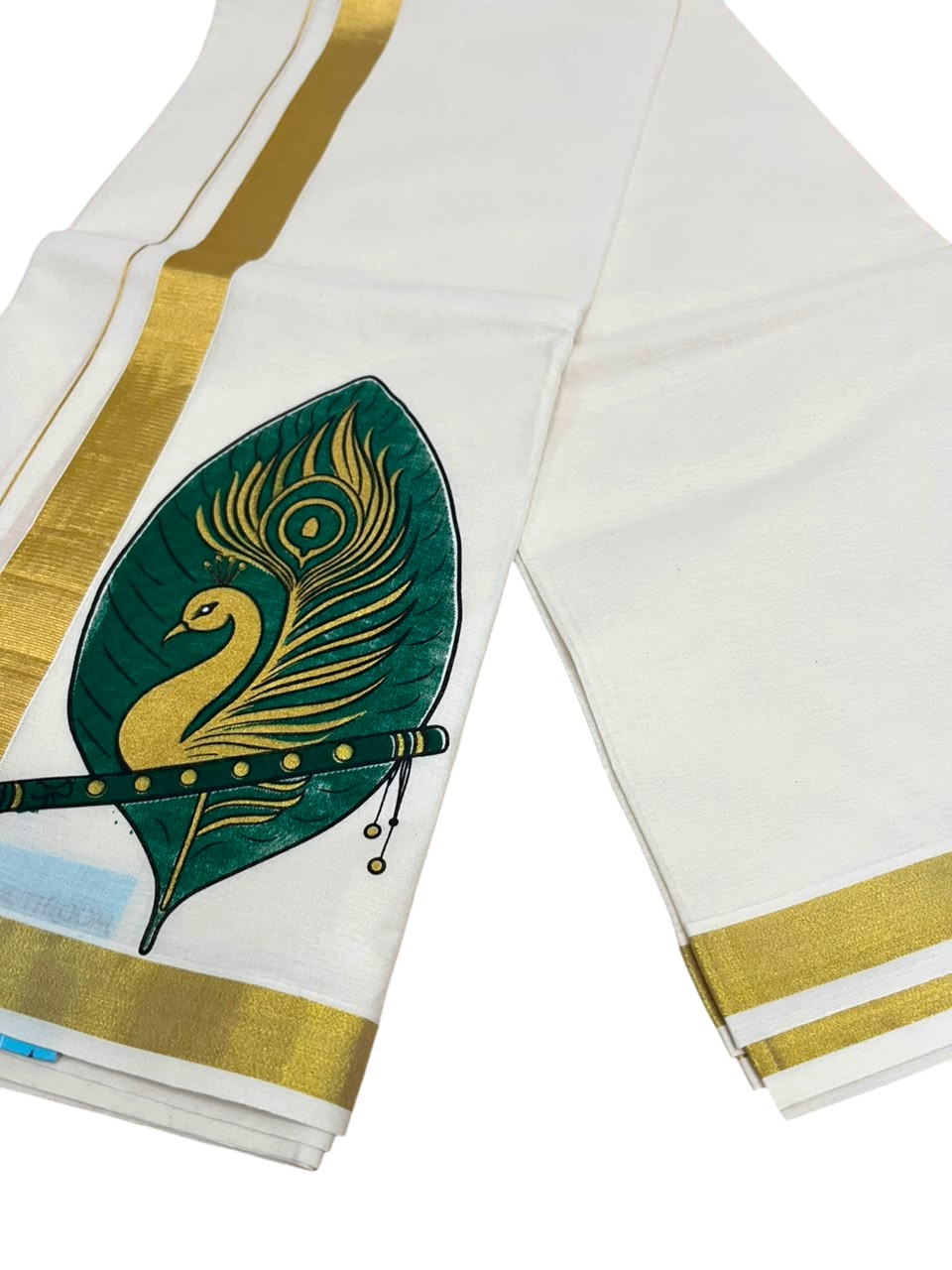 Southloom Kerala Cotton  Mural Digital Printed Double Mundu (South Indian Kerala Dhoti) SL567