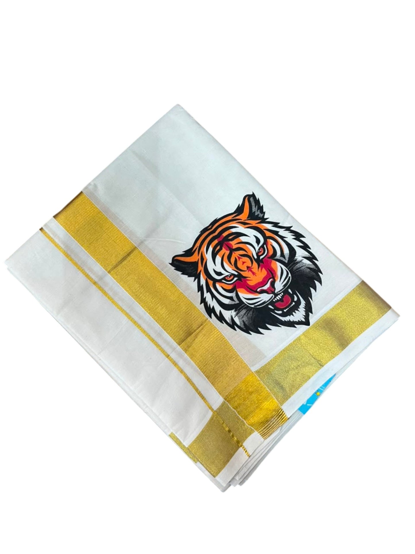 Southloom Kerala Cotton Digital Printed Double Mundu (South Indian Kerala Dhoti) SL567