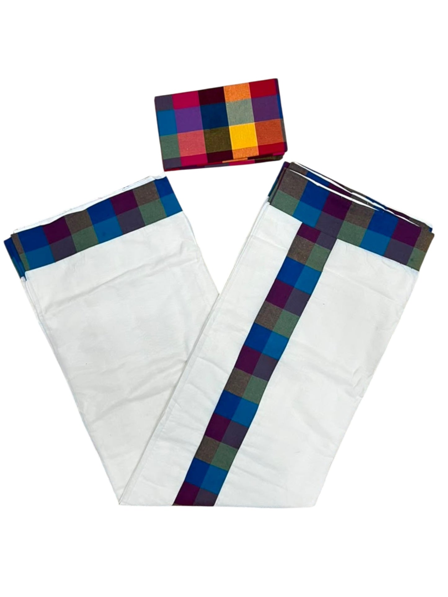 Southloom Kerala Pure Cotton Saree in Madras Check Design with Blouse Piece SL556