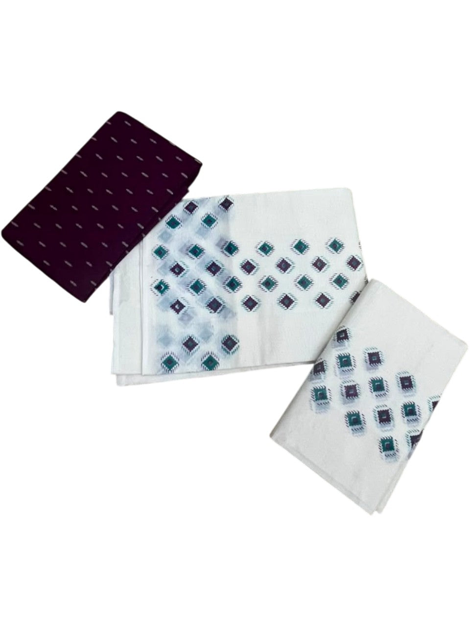 Kerala Pure Cotton Set Mundu Single (Mundum Neriyathum) with Digital Prints on Border in 2.80 Mtrs SL570