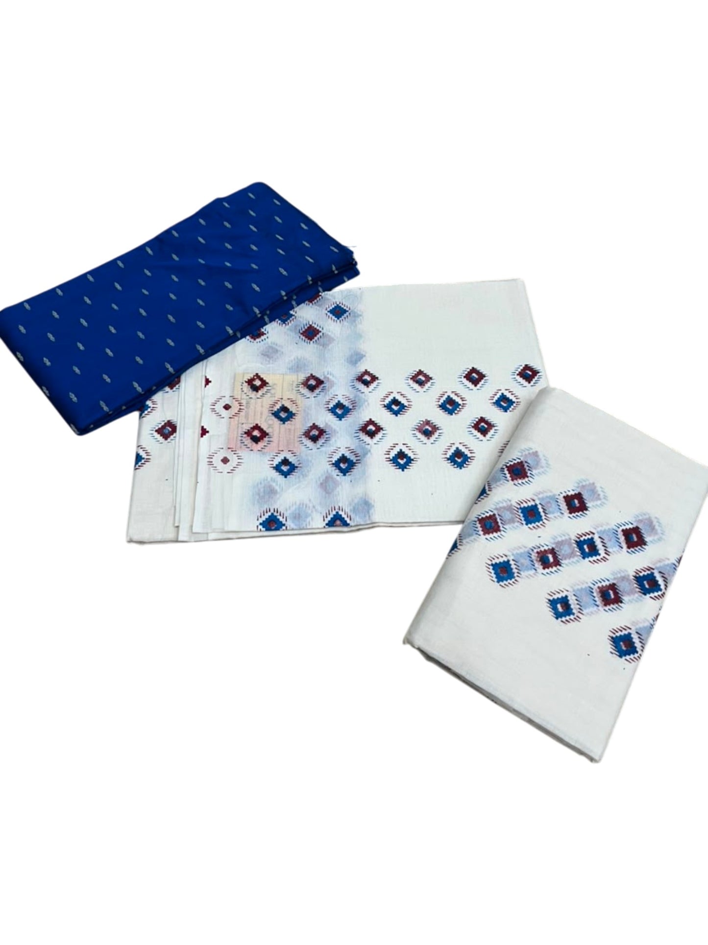 Kerala Pure Cotton Set Mundu Single (Mundum Neriyathum) with Digital Prints on Border in 2.80 Mtrs SL570