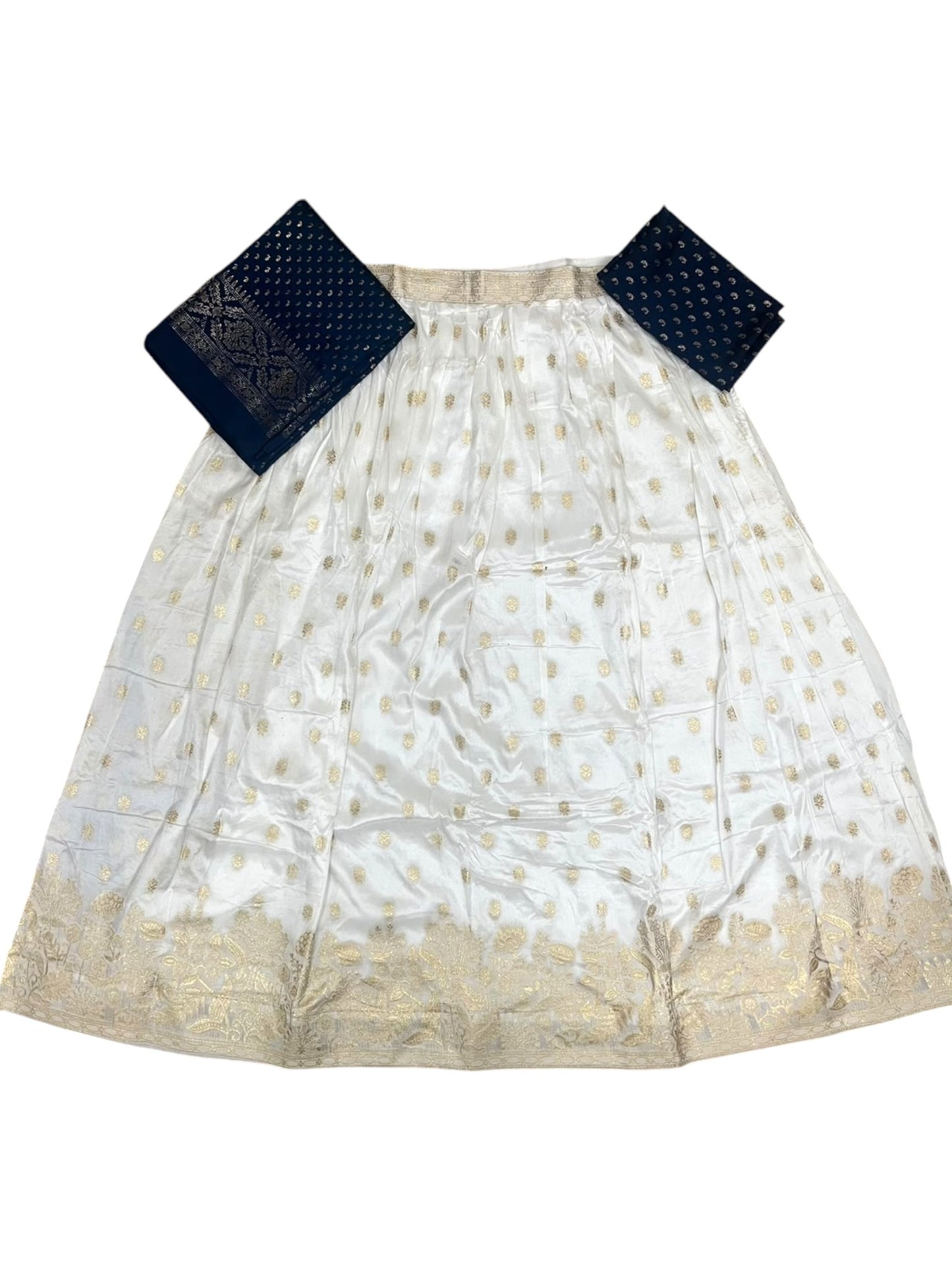 Southloom Semi UnStitched Dhavani Set with Pavada and Blouse Piece In Blue SL584