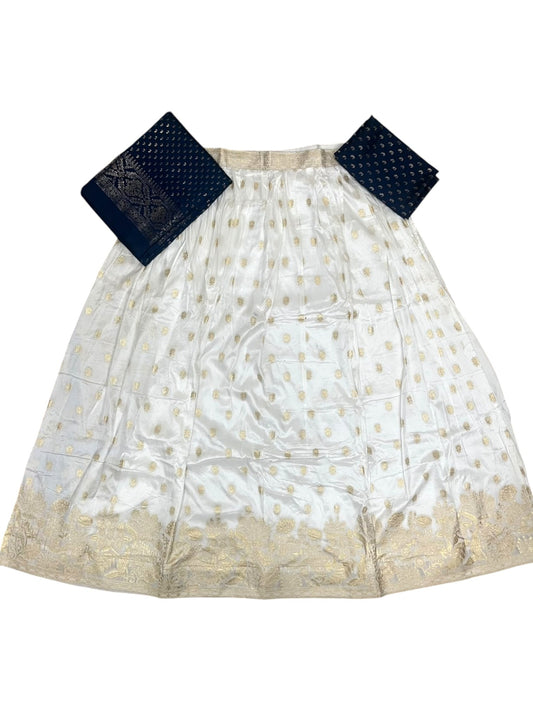 Southloom Semi UnStitched Dhavani Set with Pavada and Blouse Piece In Blue SL584