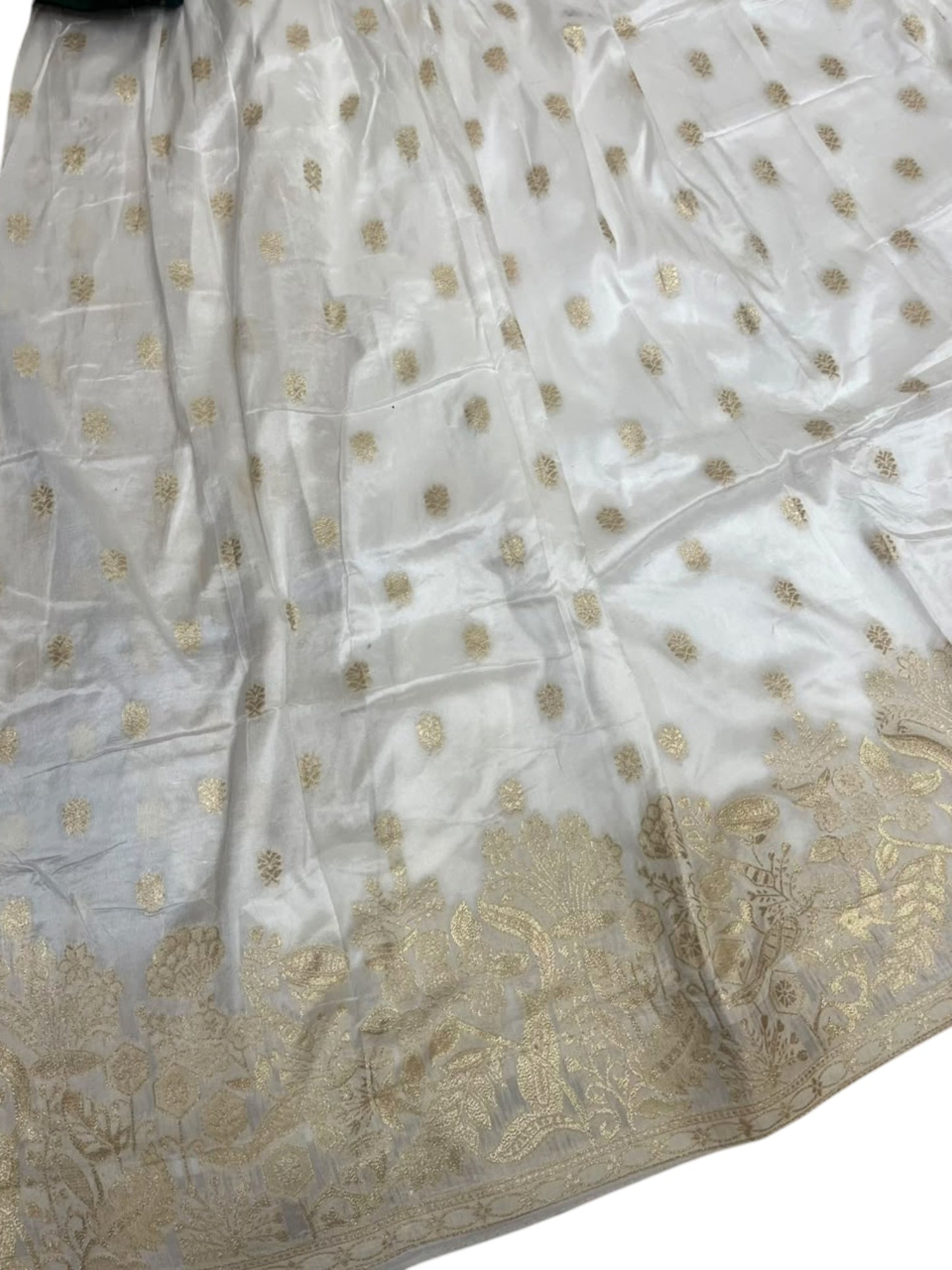 Southloom Semi UnStitched Dhavani Set with Pavada and Blouse Green Piece SL584