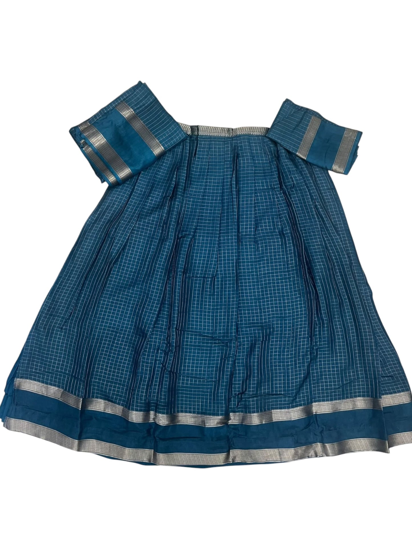 Kerala Southloom Semi UnStitched Dhavani Set with Pavada and Blouse In Blue Piece SL585