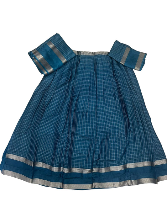 Kerala Southloom Semi UnStitched Dhavani Set with Pavada and Blouse In Blue Piece SL585