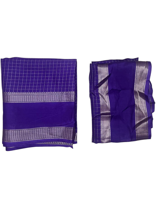 Kerala Southloom Semi UnStitched Dhavani Set with Pavada and Blouse  Piece In Violet SL585