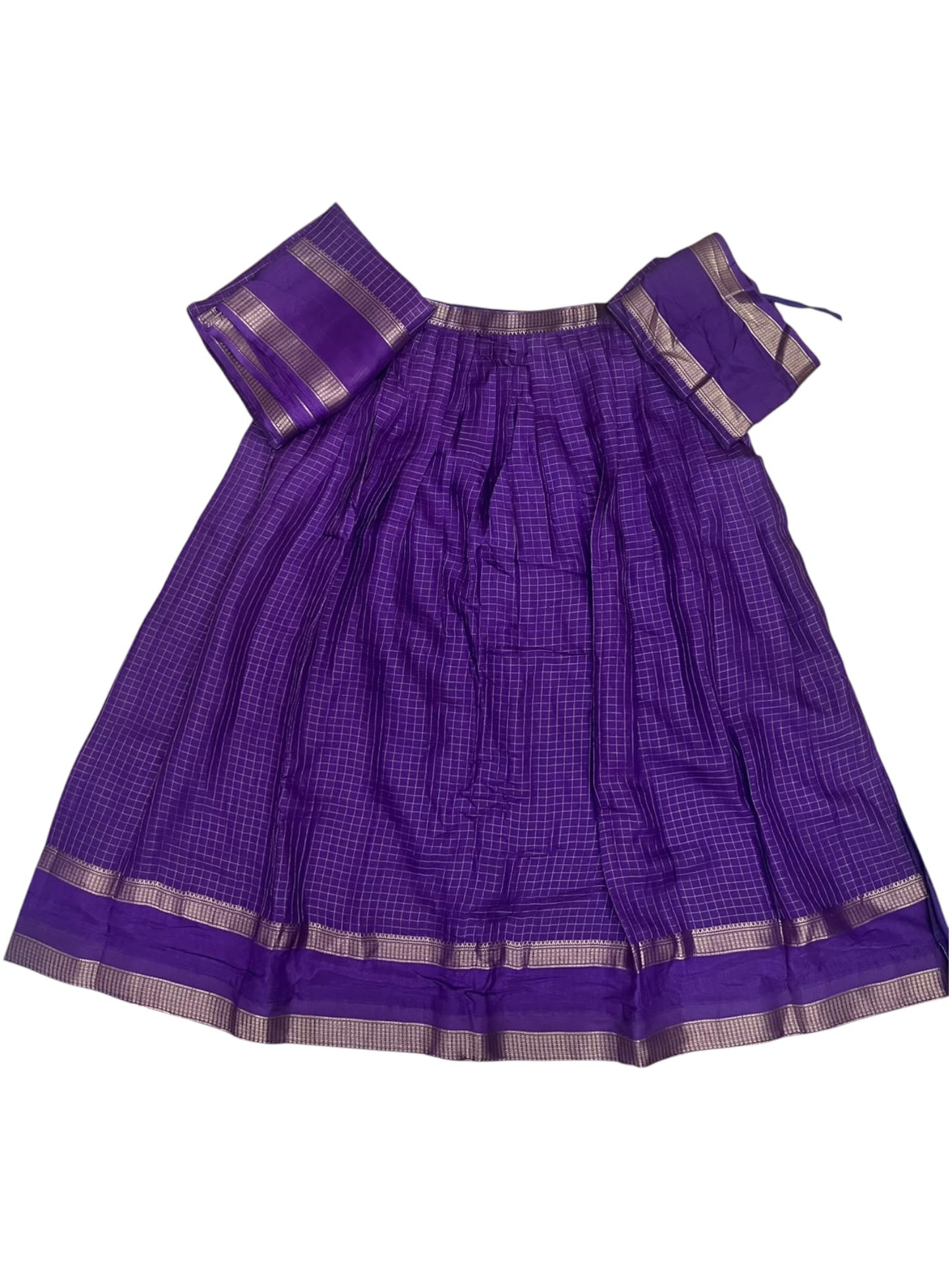 Kerala Southloom Semi UnStitched Dhavani Set with Pavada and Blouse  Piece In Violet SL585