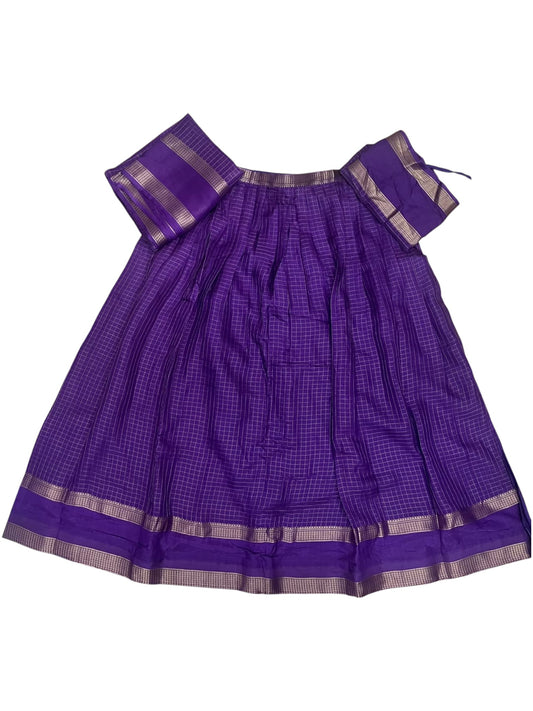 Kerala Southloom Semi UnStitched Dhavani Set with Pavada and Blouse Piece In Violet SL585