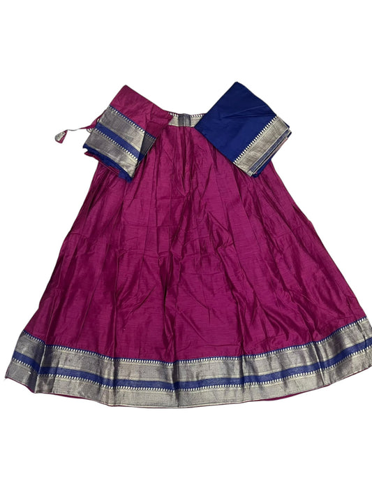 Kerala Southloom Semi UnStitched Kanchi Cotton Dhavani Set with Pavada and Blouse Piece In SL585
