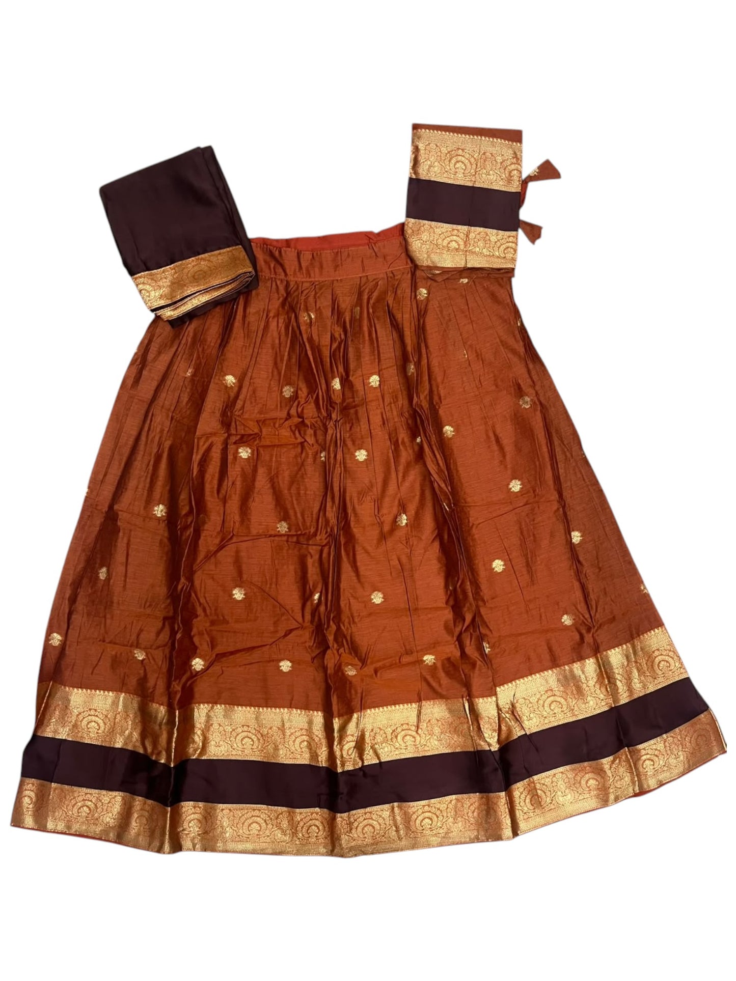 Kerala Southloom Semi UnStitched Kanchi Cotton Dhavani Set with Pavada and Blouse Piece SL585