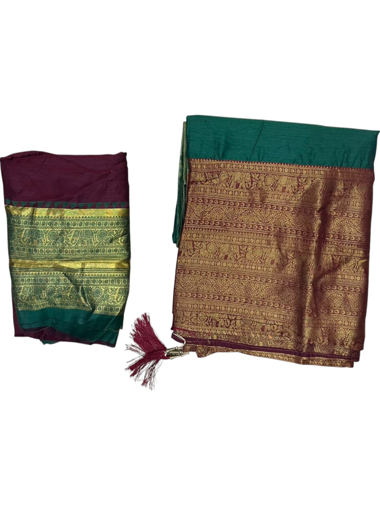 Kerala Southloom Semi UnStitched Kanchi Cotton Dhavani Set with Pavada and Blouse Piece SL585