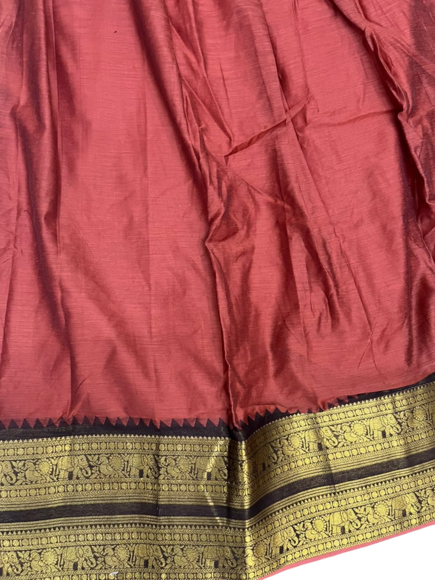 Kerala Southloom Semi UnStitched Kanchi Cotton Dhavani Set with Pavada and Blouse Piece In Cofee Brown SL585