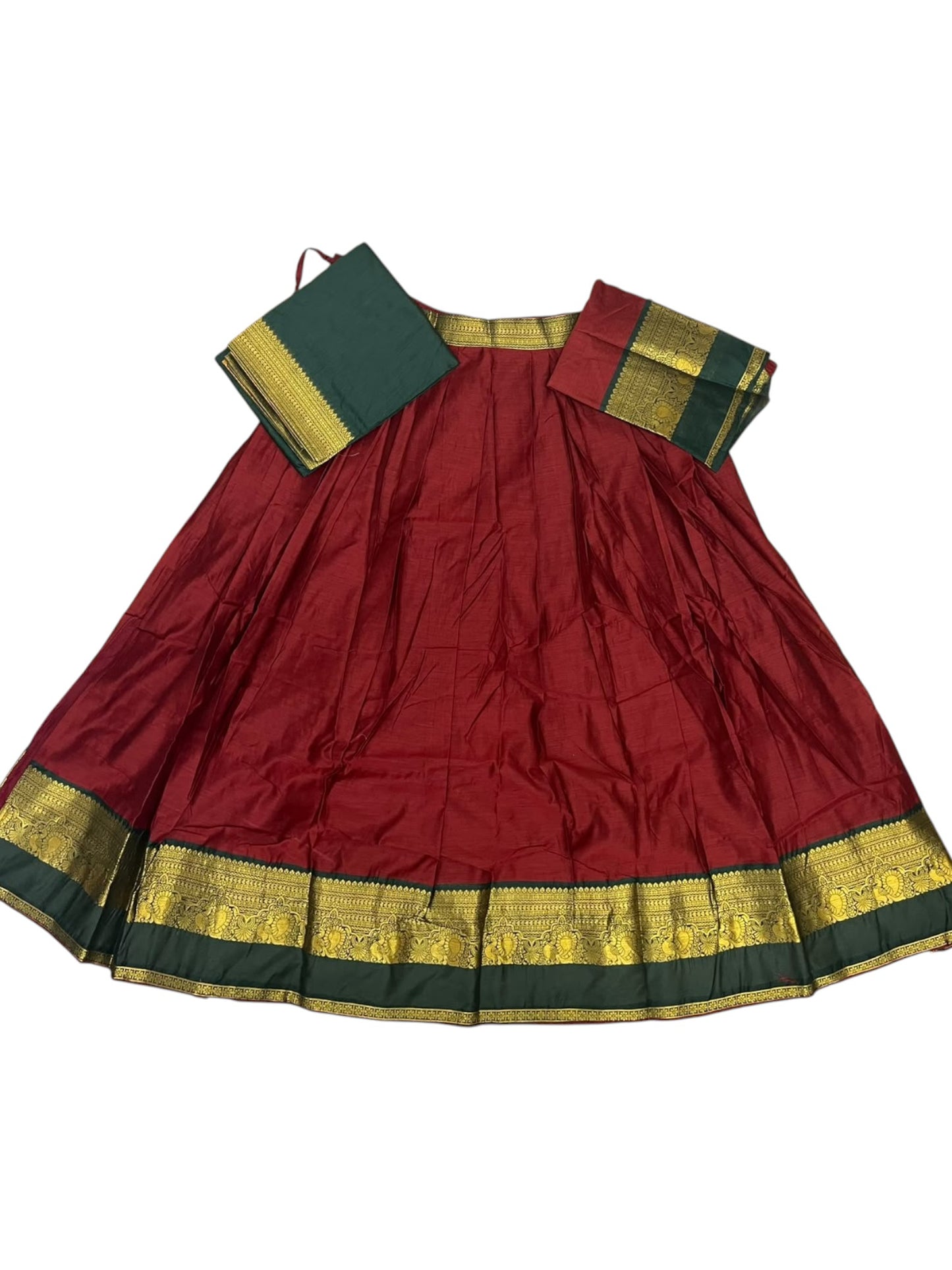 Kerala Southloom Semi UnStitched Kanchi Cotton Dhavani Set with Pavada and Blouse Piece SL585